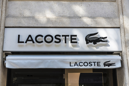 Bilbao, Spain - August 13, 2016: Lacoste shop located in the center of Bilbaoのeditorial素材