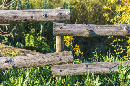 Old wooden fence in the field in Spainの写真素材