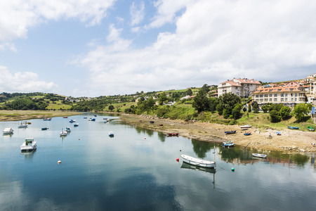 Fishing boats in the village of San Vicente de la Barquera in Cantabria, Spain