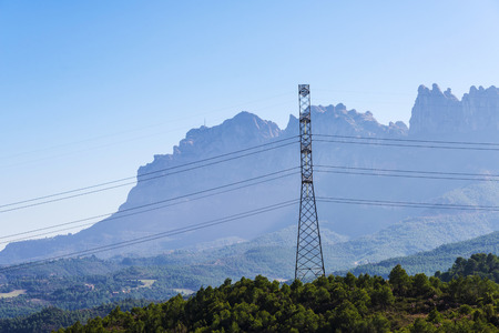 Electrical tower in the mountains in Spain