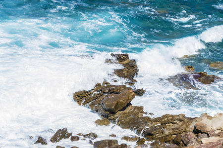 Rocky coast of the island of Sardinia in Italyの写真素材