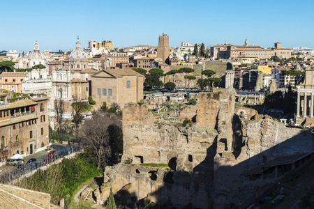 Overview of the historic town of Rome, Italyの写真素材
