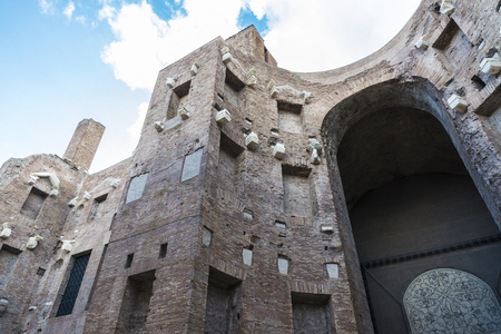 Old Roman baths in the historical center of Rome, Italyの写真素材