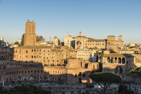 Overview of the historic town of Rome, Italyの写真素材
