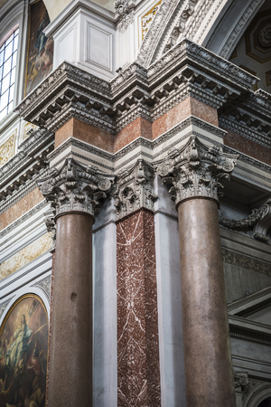 Rome, Italy - January 3, 2017: Interior of basilica of St. Mary of the Angels and the Martyrs (Santa Maria degli Angeli e dei Martiri) in Rome, Italyのeditorial素材