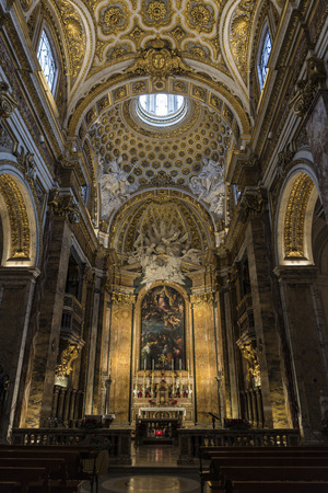 Interior of the church of Santa Agnese in Agone (Saint Agnes in Agony) in Piazza Navona Rome in the historic center of Rome, Italyのeditorial素材
