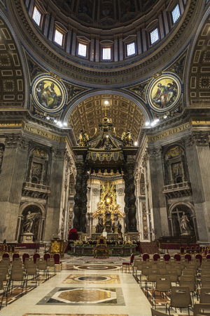 Vatican City, Vatican - January 4, 2017: Interior of Papal basilica of Saint Peter in Vatican City, Vaticanのeditorial素材