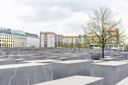 Berlin, Germany - April 12, 2017: The Memorial to the Murdered Jews of Europe, also known as the...