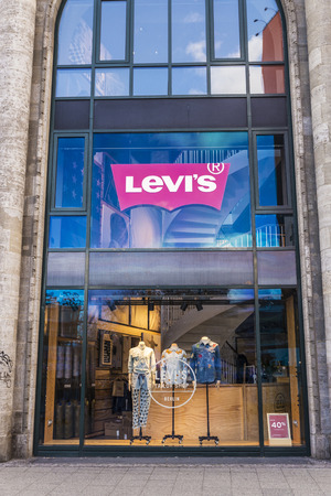 Berlin, Germany - April 14, 2017: Levi Strauss or Levis shop in the center of Berlin, Germanyのeditorial素材
