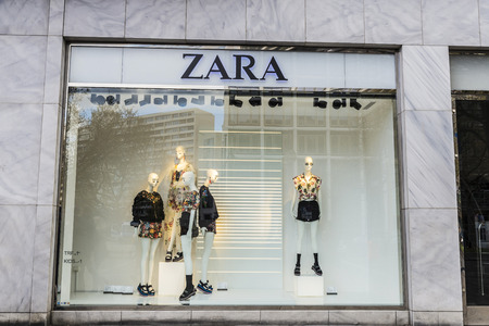 Berlin, Germany - April 14, 2017: Zara shop in the center of Berlin, Germanyのeditorial素材