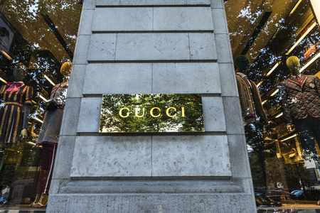 Brussels, Belgium - August 27, 2017: Gucci shop in the center of Brussels, Belgiumのeditorial素材