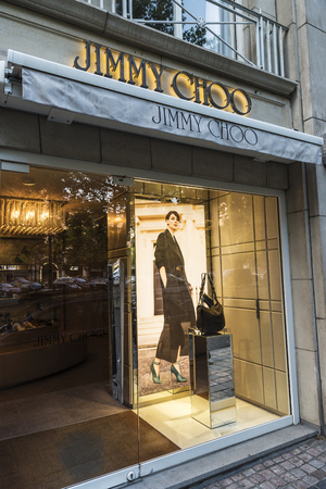 Brussels, Belgium - August 27, 2017: Jimmy Choo shop in the center of Brussels, Belgiumのeditorial素材