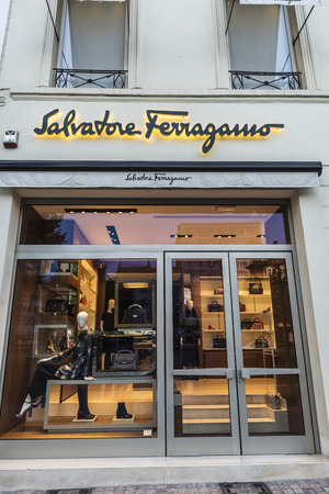Brussels, Belgium - August 27, 2017: Salvatore Ferragamo shop in the center of Brussels, Belgiumのeditorial素材