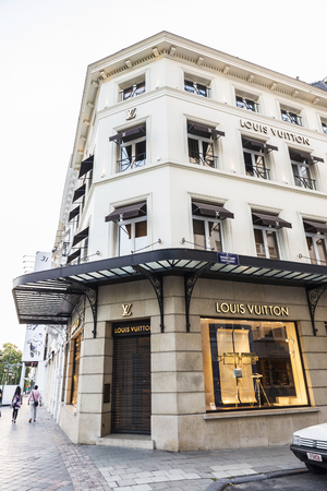 Brussels, Belgium - August 27, 2017: Louis Vuitton shop in the center of Brussels, Belgiumのeditorial素材