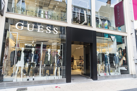Brussels, Belgium - August 27, 2017: Guess shop in the center of Brussels, Belgiumのeditorial素材