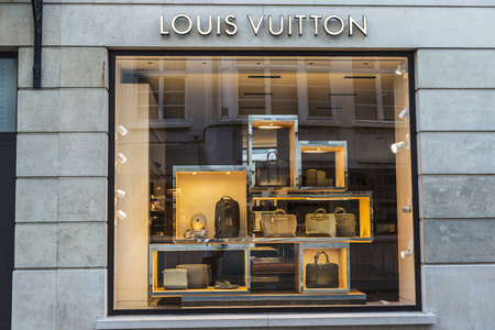 Brussels, Belgium - August 27, 2017: Louis Vuitton shop in the center of Brussels, Belgiumのeditorial素材