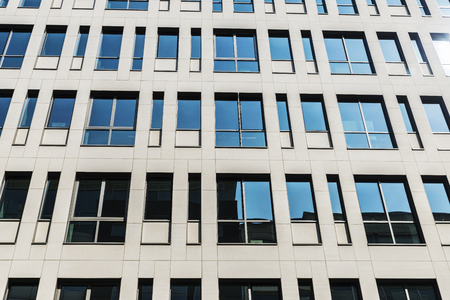 Facade of a modern office building as background in Brussels, Belgiumの写真素材