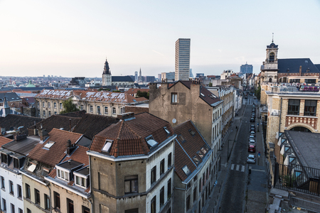 Brussels, Belgium - August 27, 2017: View of classical and modern buildings of Brussels, Belgiumのeditorial素材