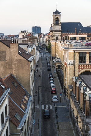 Brussels, Belgium - August 27, 2017: View of classical and modern buildings of Brussels, Belgiumのeditorial素材