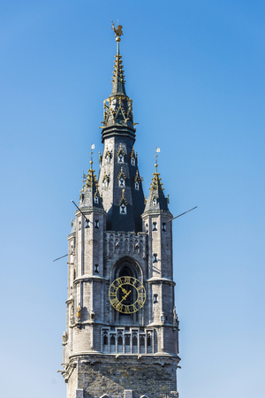 Bell tower called Belfry in the medieval city of Ghent in Belgiumのeditorial素材