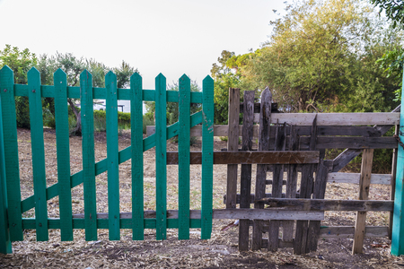 Old wooden fence in Cefalu in Sicily, Italyの写真素材