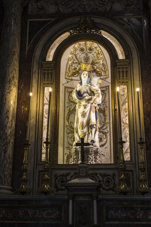 Altar dedicated to the Virgin Mary in the cathedral of Palermo in the old town of Palermo in Sicily, Italyのeditorial素材