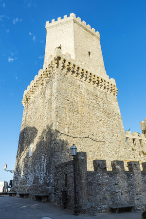 Tower of the Norman castle in the historic village of Erice in Sicily, Italyの写真素材