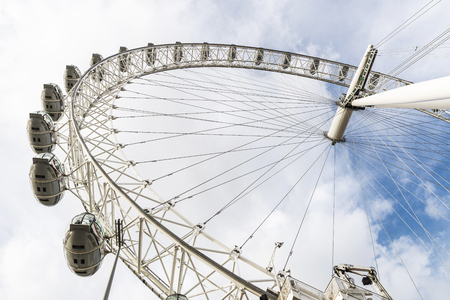 London, United Kingdom - January 4, 2018: Metal structure of a ferris wheel called The London Eye in London, England, United Kingdomのeditorial素材