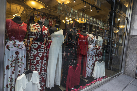 New York City, USA - July 25, 2018: Ladies clothing store called Esmaralda on a street in Manhattan in New York City, USAのeditorial素材