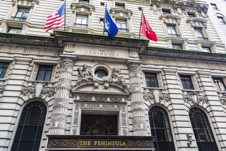 New York City, USA - July 28, 2018: The Peninsula hotel on Fifth Avenue (5th Avenue) in Manhattan in New York City, USAのeditorial素材