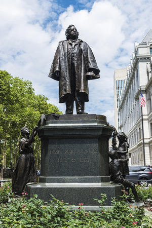 Henry Ward Beecher Monument in Brooklyn in Manhattan in New York City, USAのeditorial素材