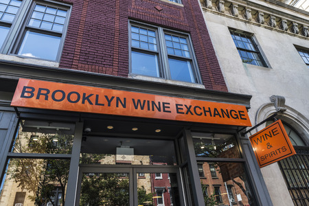 New York City, USA - July 26, 2018: Brooklyn wine exchange in Brooklyn, Manhattan, New York City,...