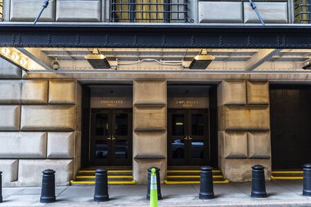 New York City, USA - August 1, 2018: Entry only for employees of the headquarters of the Federal...