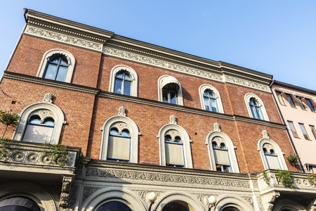 Facade of an old classic building in Malmo, Swedenのeditorial素材