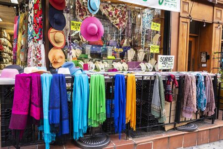 New York City, USA - August 2, 2018: Display of a souvenir shop in Chinatown, Manhattan, New York City, USAのeditorial素材