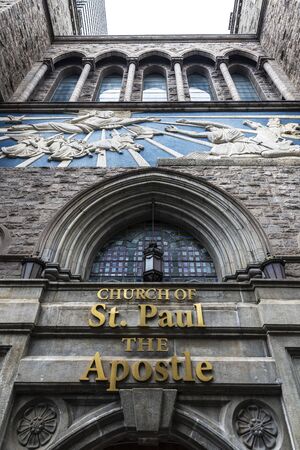 Facade of the Church of Saint Paul The Apostol in Manhattan, New York City, USA