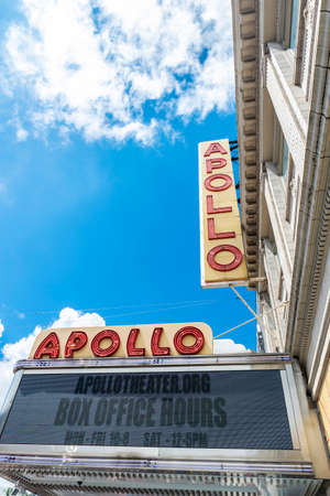 New York City, USA - August 4, 2018: Facade of the Apollo Theater in Harlem, Manhattan, New York City, USAのeditorial素材
