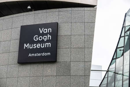 Amsterdam, Netherlands - September 9, 2018: Facade of the Van Gogh Museum in the Museumplein (Museum Square) in Amsterdam, Netherlandsのeditorial素材
