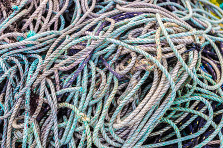 Lots of fishing ropes as abstract background in the small trading port of Howth, fishing village...