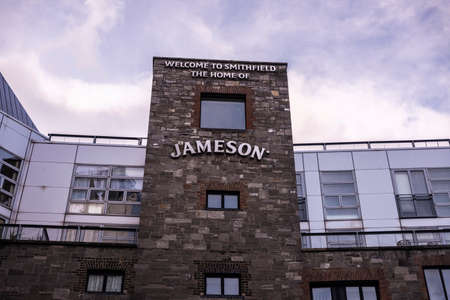 Dublin, Ireland - January 1, 2020: Facade of the Jameson Distillery in Bow Street and Smithfield Square, Dublin, Irelandのeditorial素材