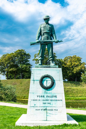 Memorial to fallen soldiers during the second world war in Kastellet (The Citadel), Copenhagen, Denmarkのeditorial素材