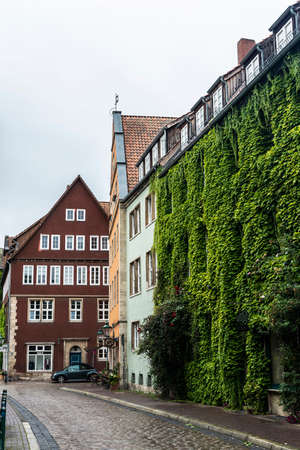 Hanover, Germany - August 18, 2019: Street with a Volkswagen Beetle in the old town of Hanover, Germanyのeditorial素材
