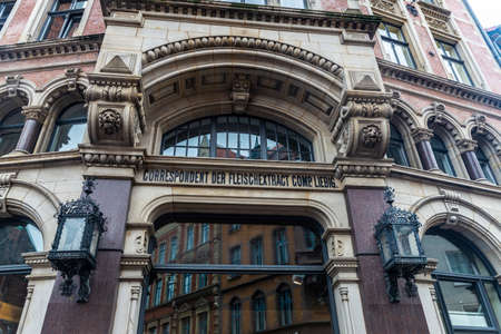 Hanover, Germany - August 18, 2019: Facade of a classic building in the old town of Hanover, Germanyのeditorial素材