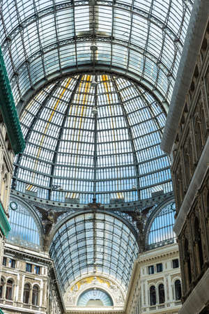 Naples, Italy - September 9, 2019: Interior of the Galleria Umberto I, shopping gallery in the old town of Naples, Italyのeditorial素材
