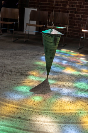 Bremen, Germany - August 19, 2019: Pendulum in the interior of the church of Our Lady in Bremen, Germanyのeditorial素材