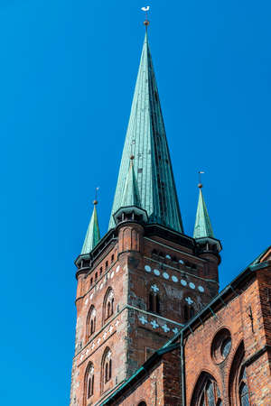 Tower of the St. Peter Church in the center of LÃ¼beck, Germanyの写真素材