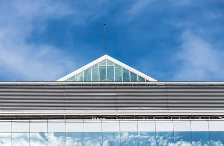 Facade of a modern office building in Diagonal avenue in Barcelona, Catalonia, Spainの写真素材