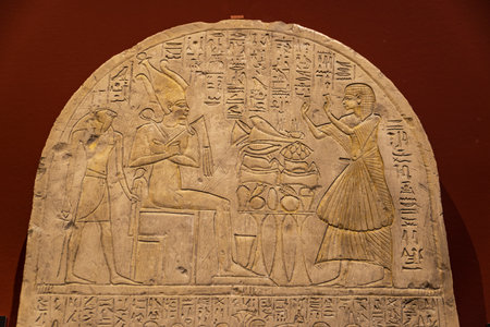 Vienna, Austria - October 15, 2022: Egyptian hieroglyph of the Kunsthistorisches Museum or Museum of Art History in Vienna, Austriaのeditorial素材