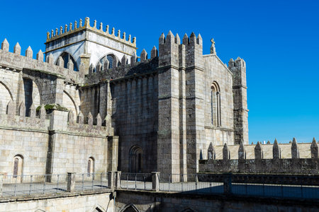 Cloister of the Porto Cathedral, of Romanesque, Gothic and Baroque style, in Porto, Portugal
