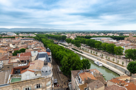 Overview of the city of Narbonne or Narbonne, Occitanie, Franceの写真素材